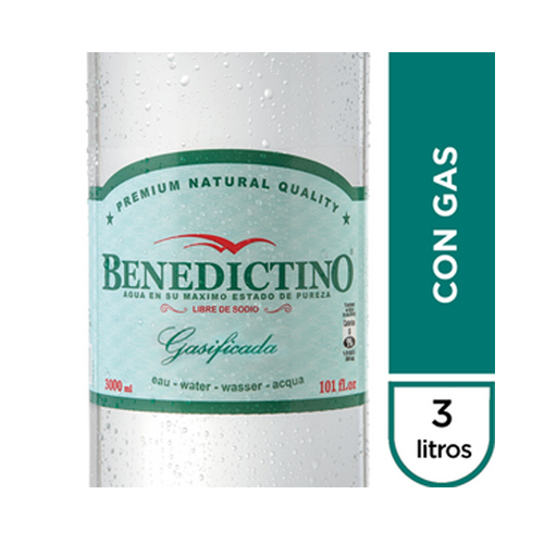 benedictino con gas 3 litros